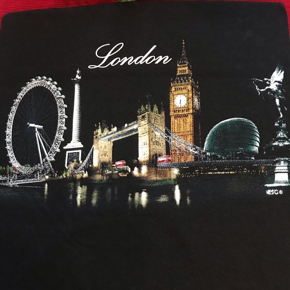 Europe LONDON ENGLAND River Thames View Novelty T- Shirt Size S Men or Women .